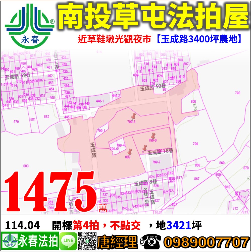 南投縣草屯鎮茄荖山799-地號【土地3400坪】唐先生 0989-007707